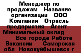 Менеджер по продажам › Название организации ­ ООО Компания › Отрасль предприятия ­ Агент › Минимальный оклад ­ 30 000 - Все города Работа » Вакансии   . Самарская обл.,Новокуйбышевск г.